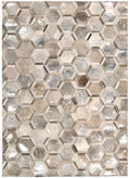 City Chic Silver Modern Leather Area Rug