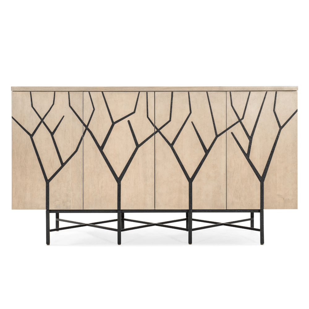 Melange Branched Credenza – Twig Motif Maple Veneers, Modern
