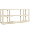 Cascade Console Table with Lacquered Burlap & Metal Inlay