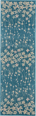 Tranquil Turquoise Contemporary Polypropylene Area Rug