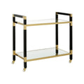Acrylic Bar Cart - Black/Brass