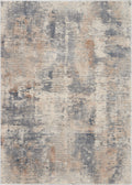 Rustic Textures Beige Grey Modern Polypropylene Area Rug