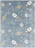 Astra Machine Washable Blue Multicolor Kids Polyester Area Rug