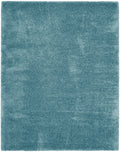 Dreamy Shag Aqua Shag Polyester Area Rug