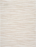 Modern Shag Ivory Beige Modern Polyester Area Rug