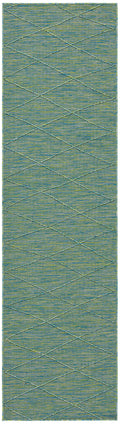 Washable Solutions Blue Green Modern Polypropylene Area Rug