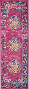 Passion Fuchsia Bohemian Polypropylene Area Rug