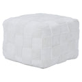 Payne Indoor 100% Cotton Pouf, Ivory