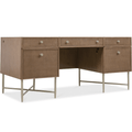 Sonnet Executive Desk with Cane Fronts & Metal Base, Wren