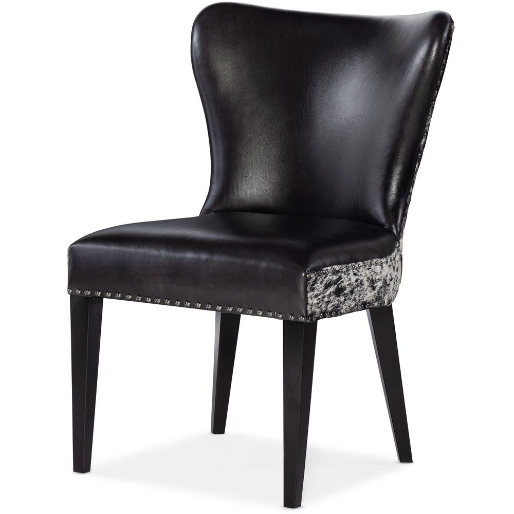 Kale Accent Chair – Leather Wingback with Silver Nailheads