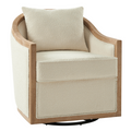Paul Jess Farmhouse Swivel Chair in Ivory
