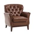 Nicole Traditional Genuine Leather Chair in Brown