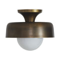 Flare 11" 1-Light Flush Mount, Aged Brass