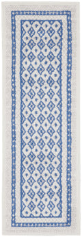 Whimsicle Ivory Blue Farmhouse Polypropylene Area Rug