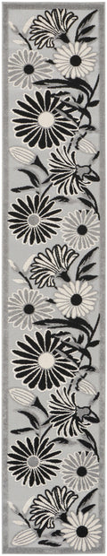 Aloha Black White Outdoor Polypropylene Area Rug