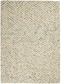 Colorado Ivory Green Modern Wool Area Rug