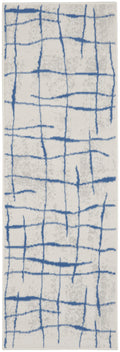 Whimsicle Ivory Blue Modern Polypropylene Area Rug