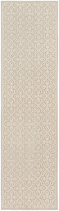 Washable Charm Silver Ivory Contemporary Polyester Area Rug
