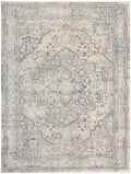 Sultana Ivory Blue Vintage Polyester Area Rug