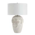 Wavy 30.5" Tall Off-White Textured Resin Table Lamp