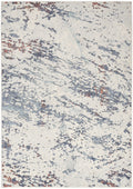 Motion Ivory Blue Modern Polyester Area Rug