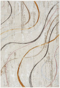 Glitz Ivory Multicolor Modern Polyester Area Rug