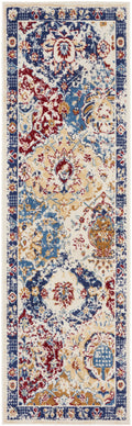 Grafix Blue Multicolor Vintage Polypropylene Area Rug