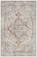 Astra Machine Washable Grey Multicolor Vintage Polyester Area Rug