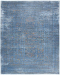 Luxurious Blue Vintage Polyester Area Rug