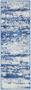 Whimsicle Ivory Navy Modern Polypropylene Area Rug