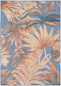 Aloha Blue Rose Modern Polypropylene Area Rug