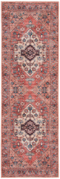 Grand Washables Rust Multicolor Vintage Polyester Area Rug