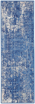 Whimsicle Blue Ivory Modern Polypropylene Area Rug