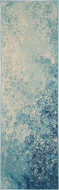 Passion Navy Light Blue Modern Polypropylene Area Rug