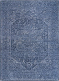 Pure Shades Blue Vintage Polyester Area Rug