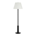 Pantera 65.5" Tall Matte Black Floor Lamp with Tapered Linen Shade