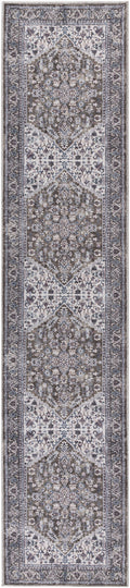 New Concept Washables Olive Ivory Vintage Polyester Area Rug
