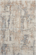 Rustic Textures Beige Grey Modern Polypropylene Area Rug