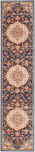 Passion Navy Multicolor Transitional Polypropylene Area Rug