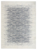 Grand Street Ivory Blue Modern Polyester Area Rug