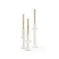 Faux Bois Candlesticks - White (S3)