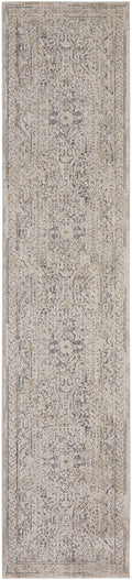 Lynx Ivory Grey Blue Vintage Polyester Area Rug