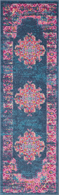 Passion Blue Bohemian Polypropylene Area Rug