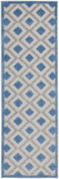 Aloha Blue Grey Modern Polypropylene Area Rug