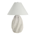 Lianna 26" Tall White Resin Table Lamp with Tapered Linen Shade