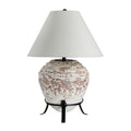 Silis 29.5" Height Table Lamps, Textured Ceramic (Off White And Brown)
