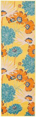 Allur Yellow Multicolor Contemporary Polypropylene Area Rug