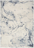 Motion Ivory Blue Modern Polyester Area Rug