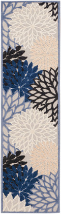 Aloha Blue Multicolor Tropical Polypropylene Area Rug