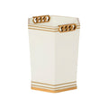 Oliver Wastebasket - White/Gold